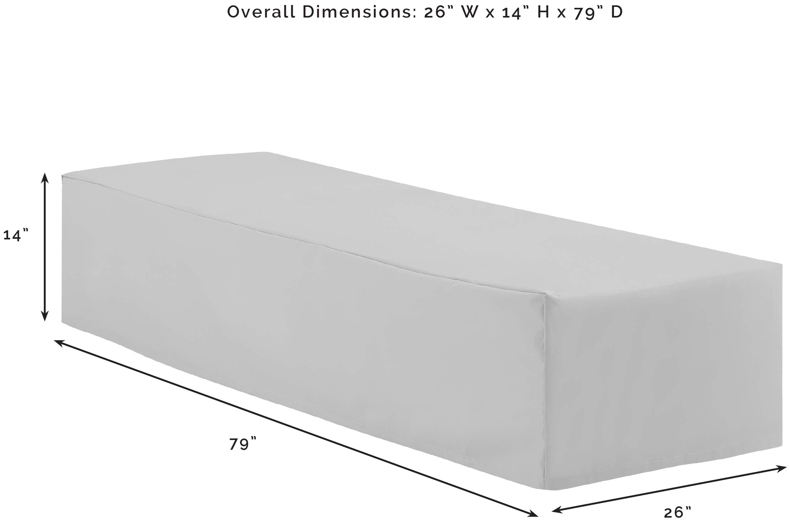 Crosley Furniture cover beside measuring tape showing fit and scale