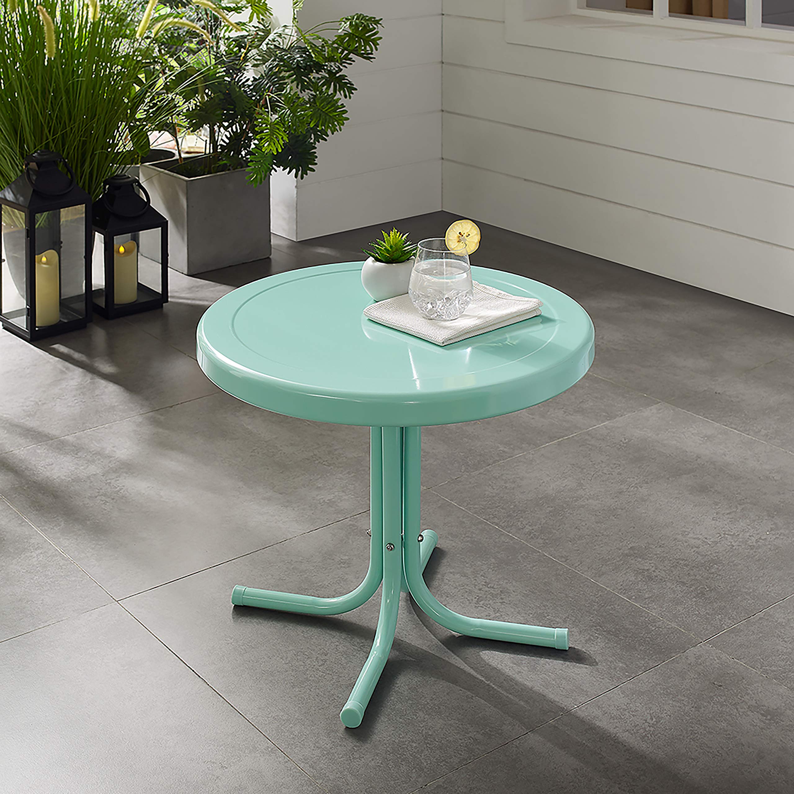 Crosley Griffith on balcony lifestyle shot showing colorful outdoor accent