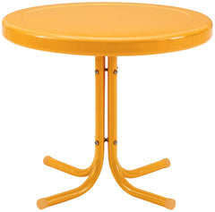 Crosley Griffith front view tangerine showing retro table and sturdy build