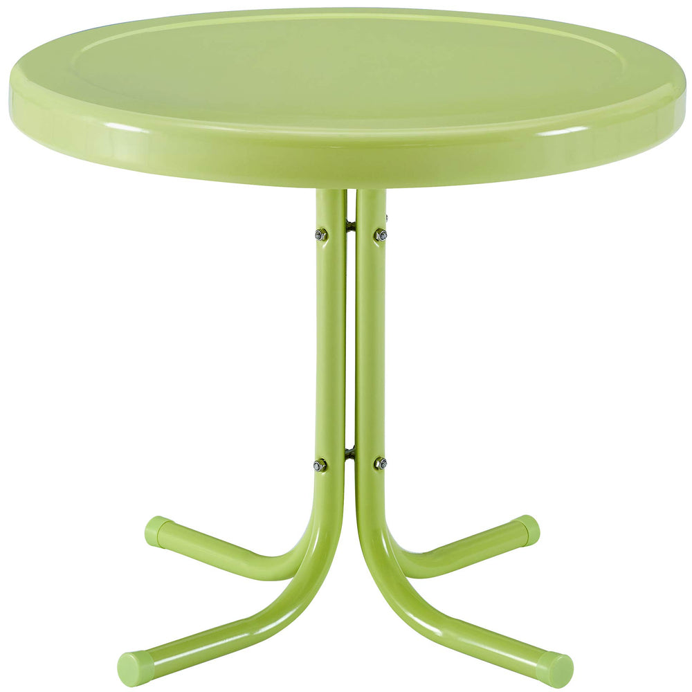 Crosley Griffith front view showing key lime finish and sturdy table top benefit: bright accent