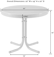 Crosley Griffith pedestal base closeup showing welded steel and support benefit: secure load bearing