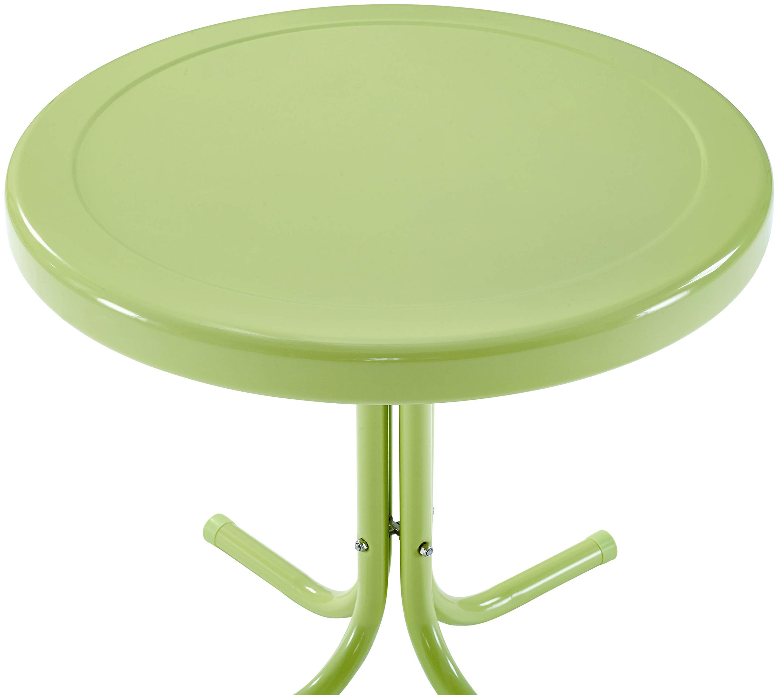 Crosley Griffith side profile highlighting pedestal base and stability benefit: space-saving design