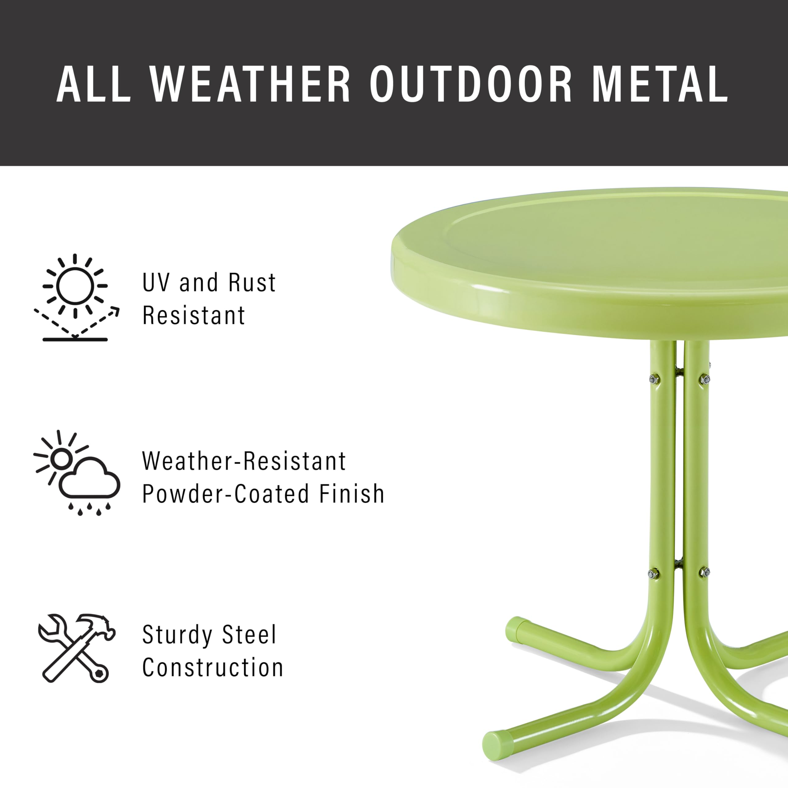 Crosley Griffith top surface detail showing smooth gloss and usable tabletop benefit: easy cleaning