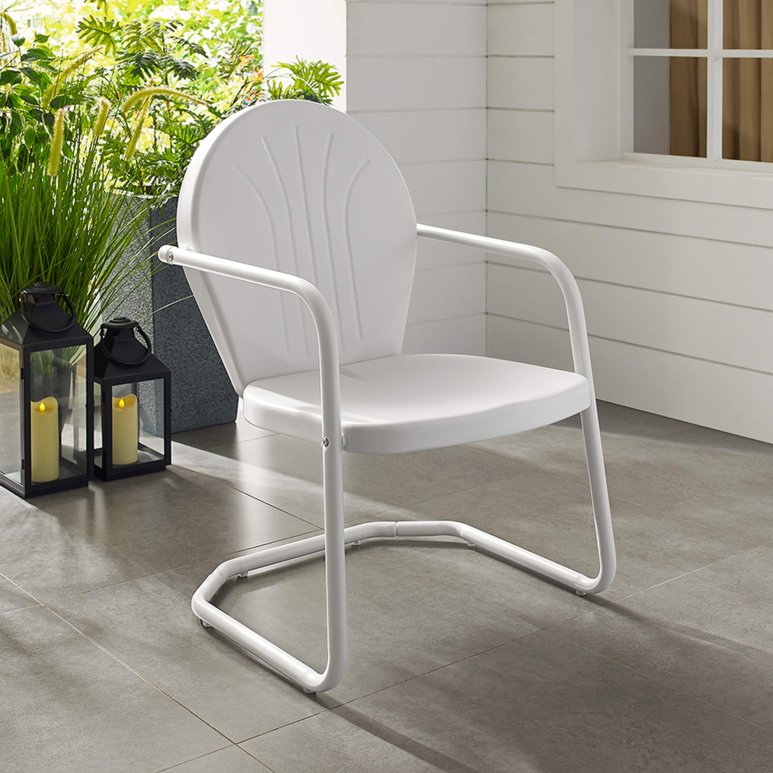Crosley Griffith in patio setting with plants showing outdoor appeal and cohesive decor benefit ambience