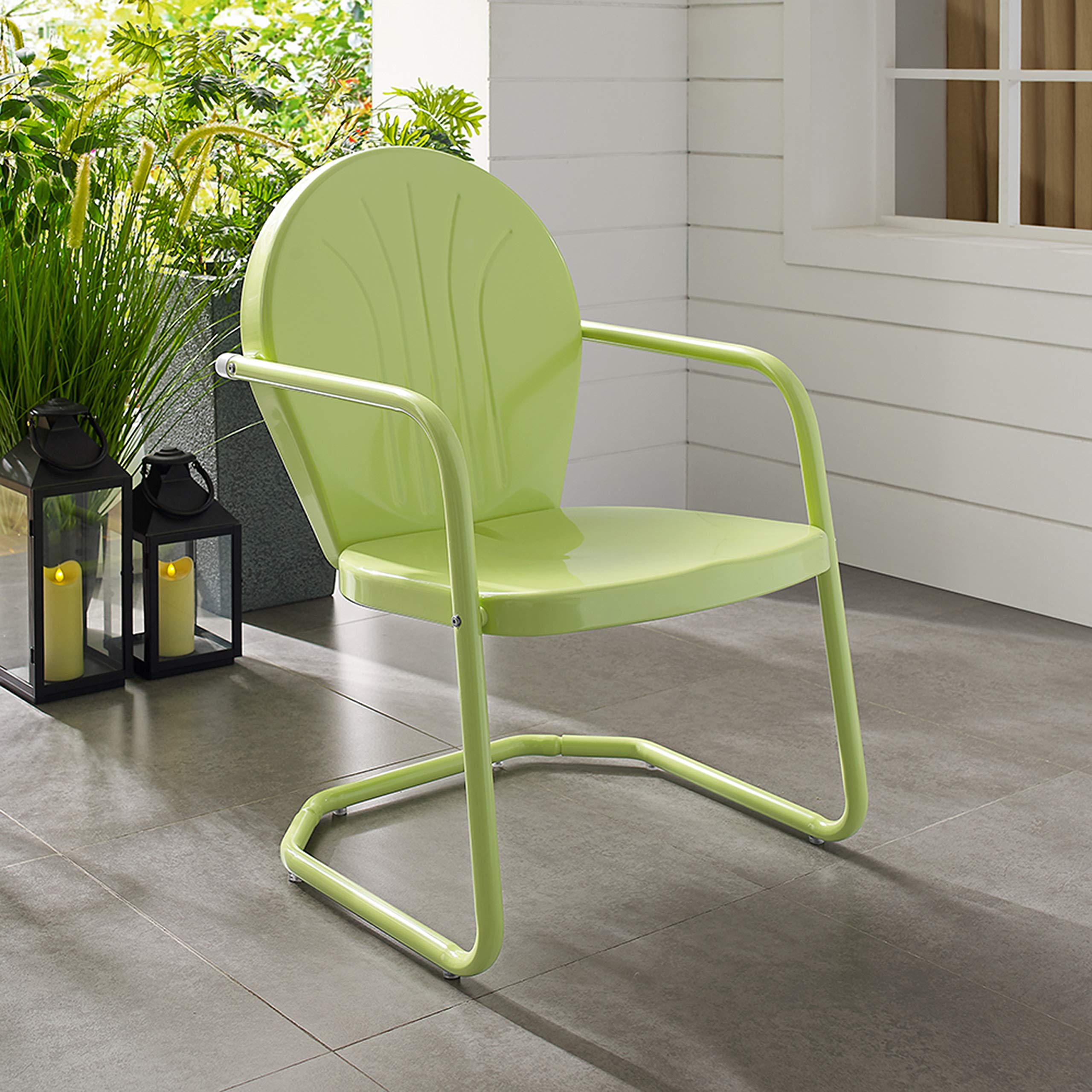 Crosley Griffith staged on porch to show outdoor style and bright color