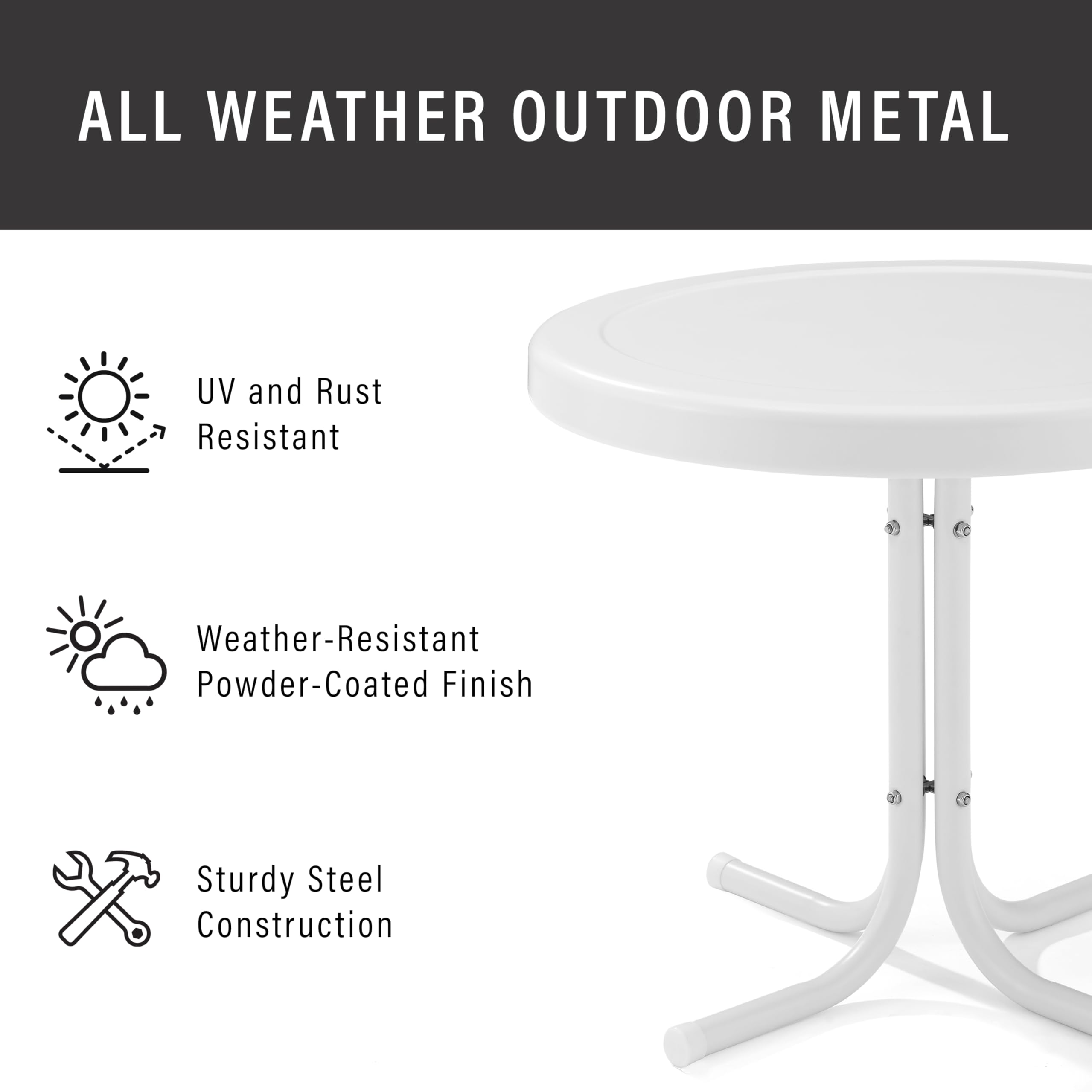 Crosley Griffith pedestal base close-up showing sturdy steel support and stability