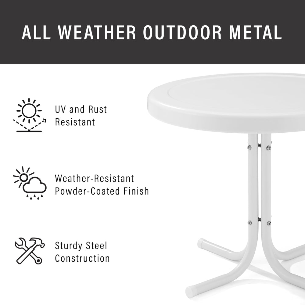 Crosley Griffith pedestal base close-up showing sturdy steel support and stability
