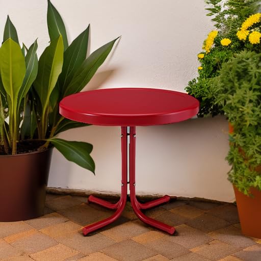 Crosley Griffith next to outdoor chair showing scale and space-saving design
