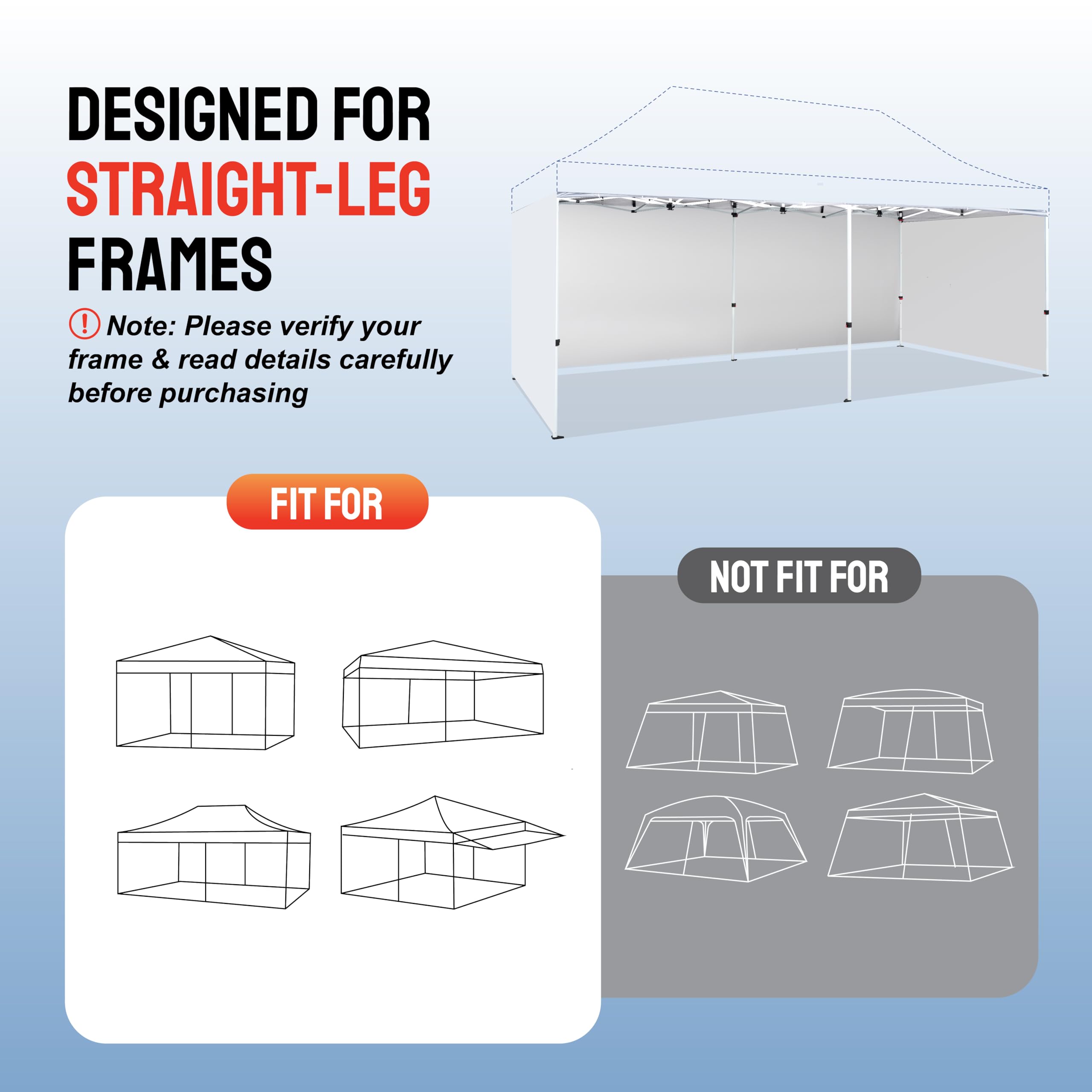 CROWN SHADES folded sidewalls compact for easy storage and transport