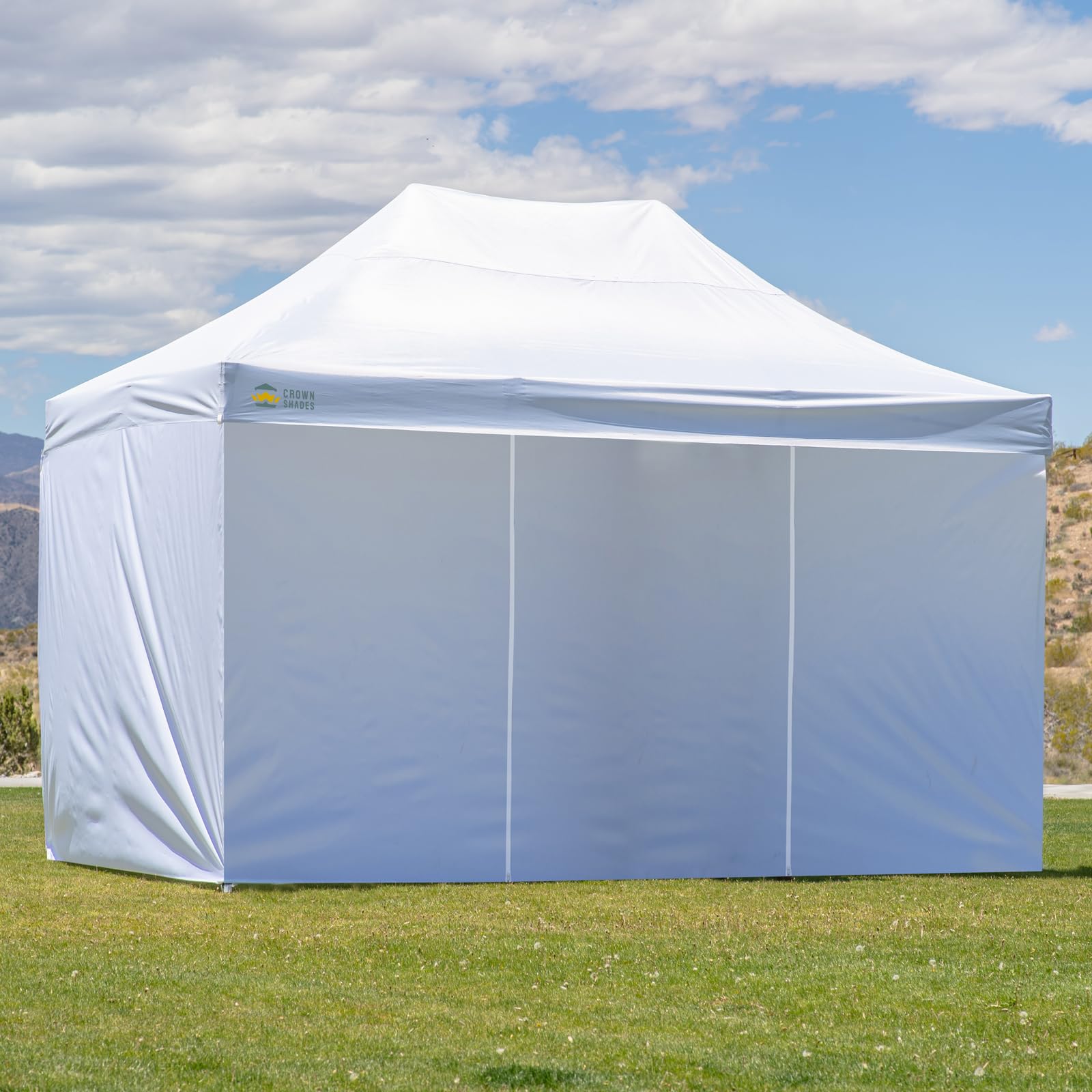 CROWN SHADES folded packed panel for storage showing compact transport benefit