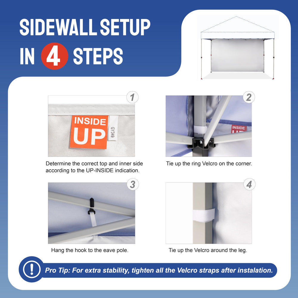 CROWN SHADES folded sidewall in storage showing compact portability