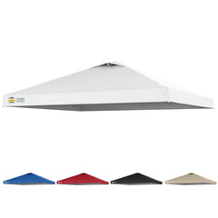 CROWN SHADES front view of white replacement top showing clean coverage and durability