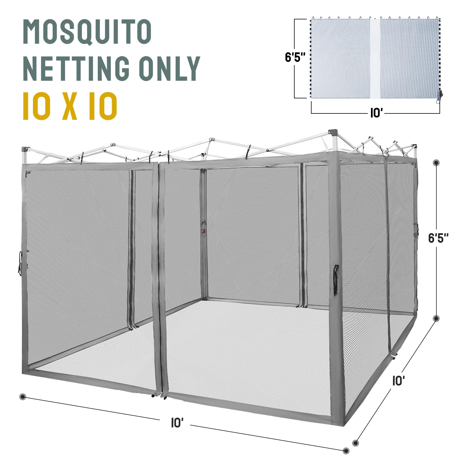 CROWN SHADES gazebo netting in backyard dinner scene providing comfortable bug-free dining