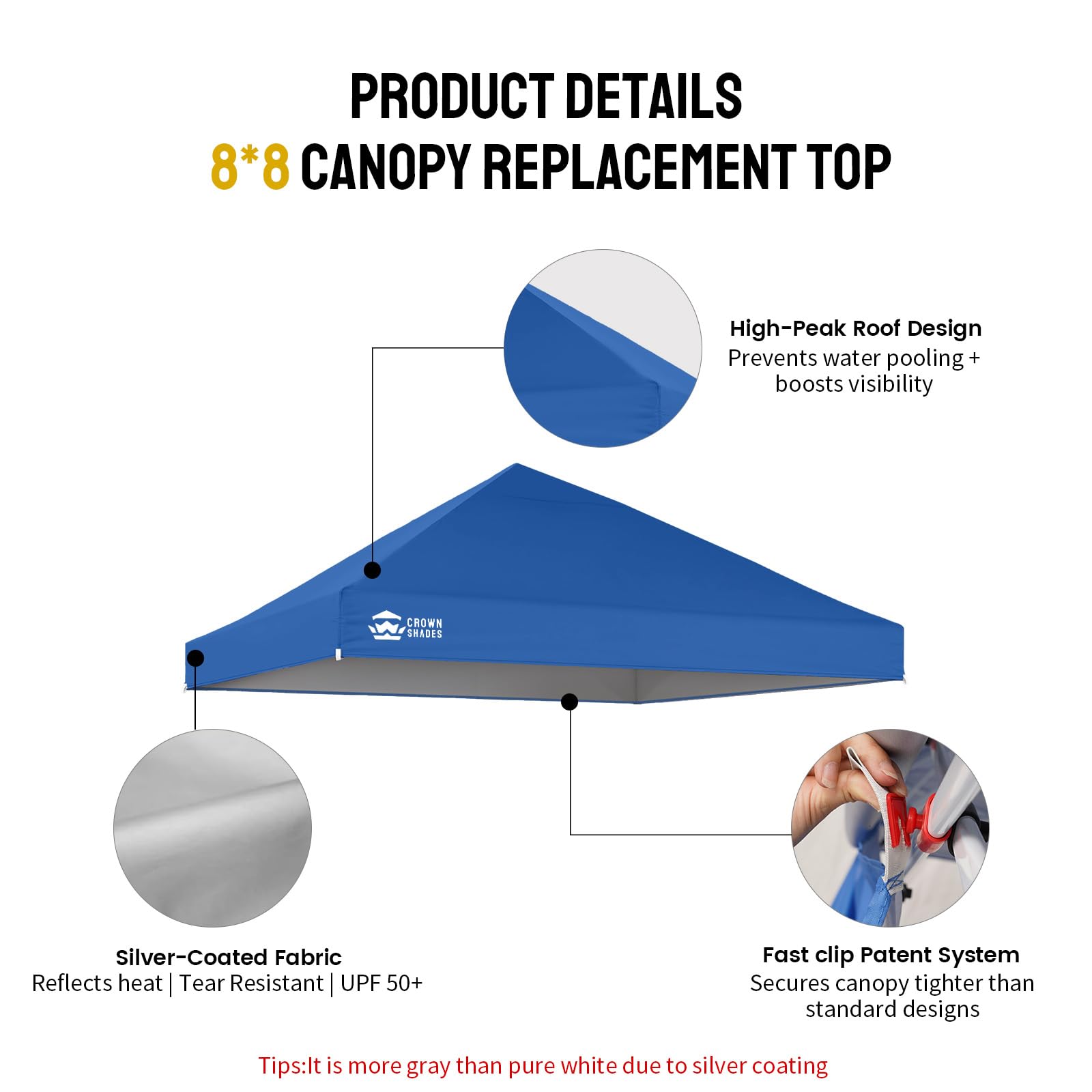 CROWN SHADES folded top packed showing portability and easy storage