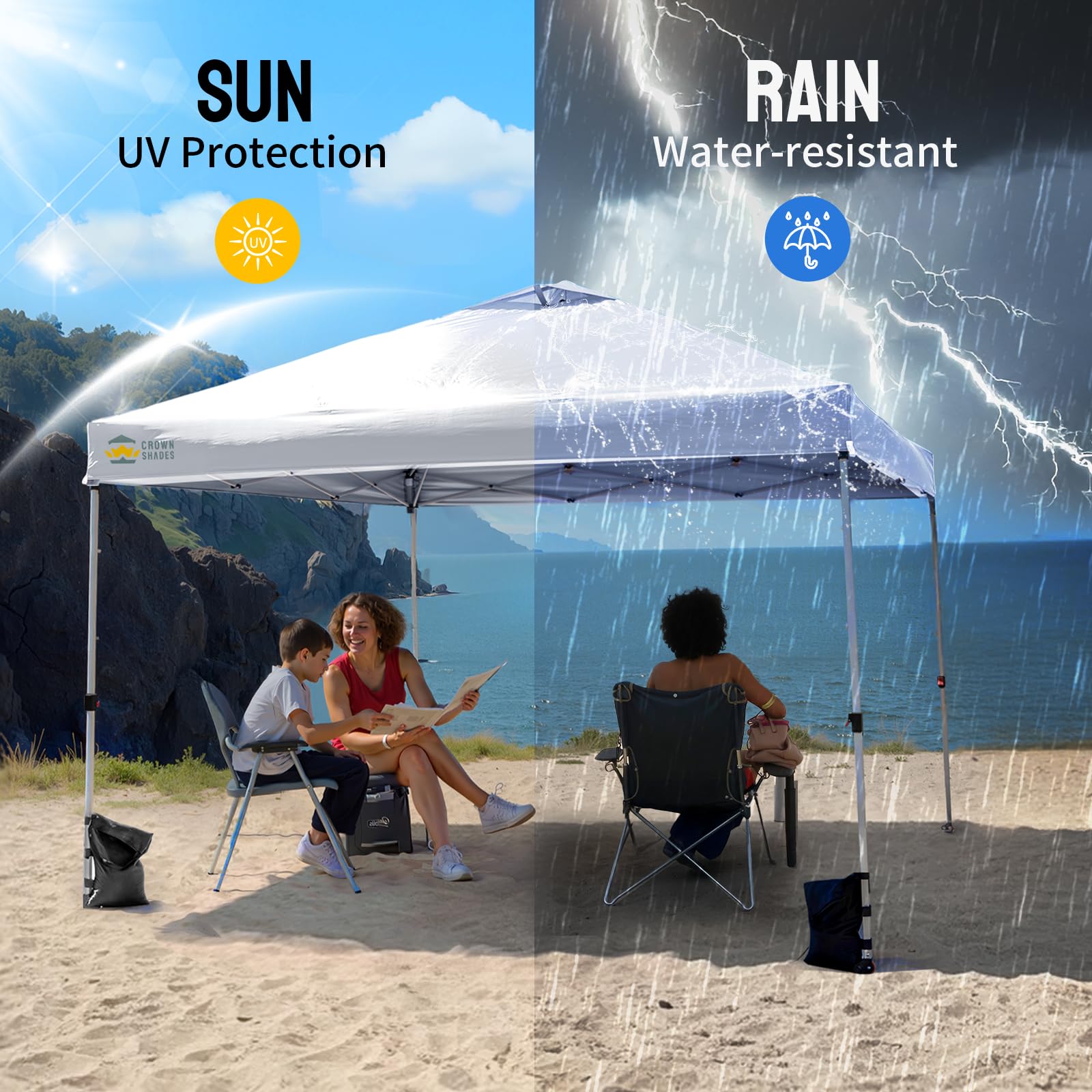 CROWN SHADES reinforced corner stitching preventing tears and extending lifespan