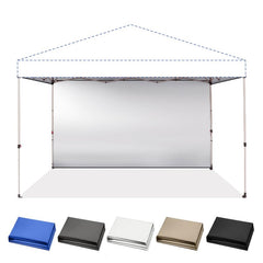 CROWN SHADES black front panel showing full coverage and neat hem for privacy