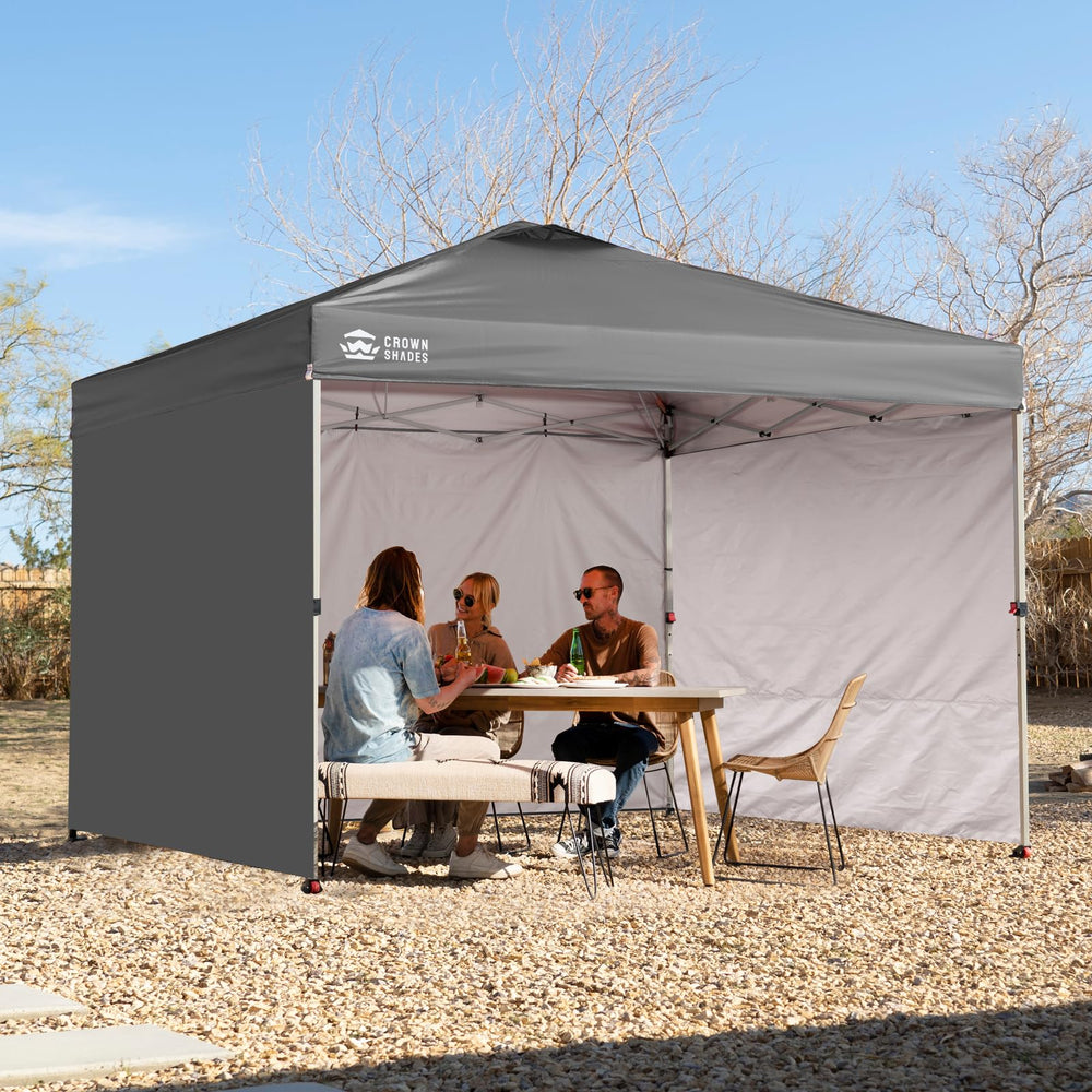 CROWN SHADES sidewall beside person to show scale and full-panel height
