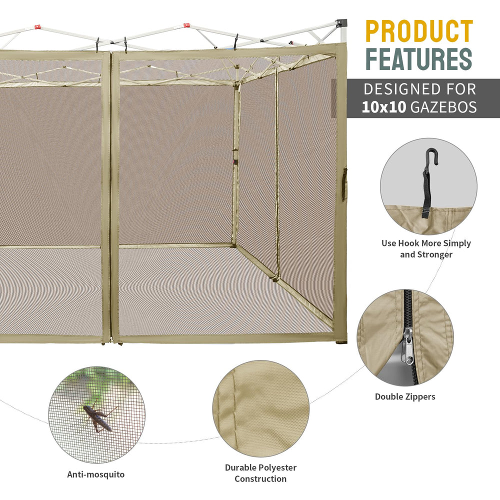 CROWN SHADES staked bottom hem showing ground anchoring and stability