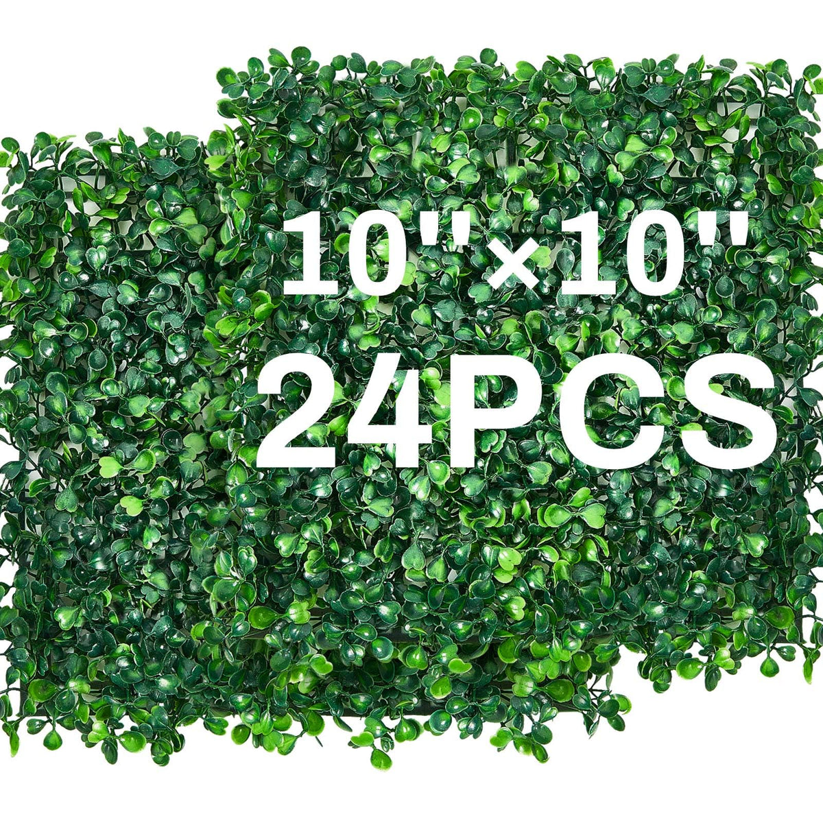 Crowye front view of 24-panel boxwood set showing full coverage and easy installation