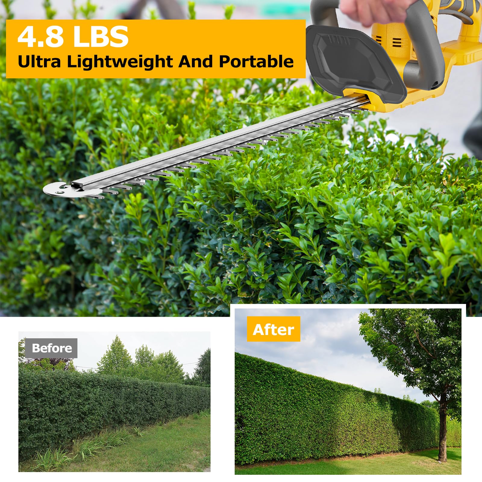 Crtbelfy in use trimming a hedge for precise shaping and efficient work