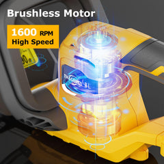 Crtbelfy side view with Dewalt battery mounted for instant power sharing