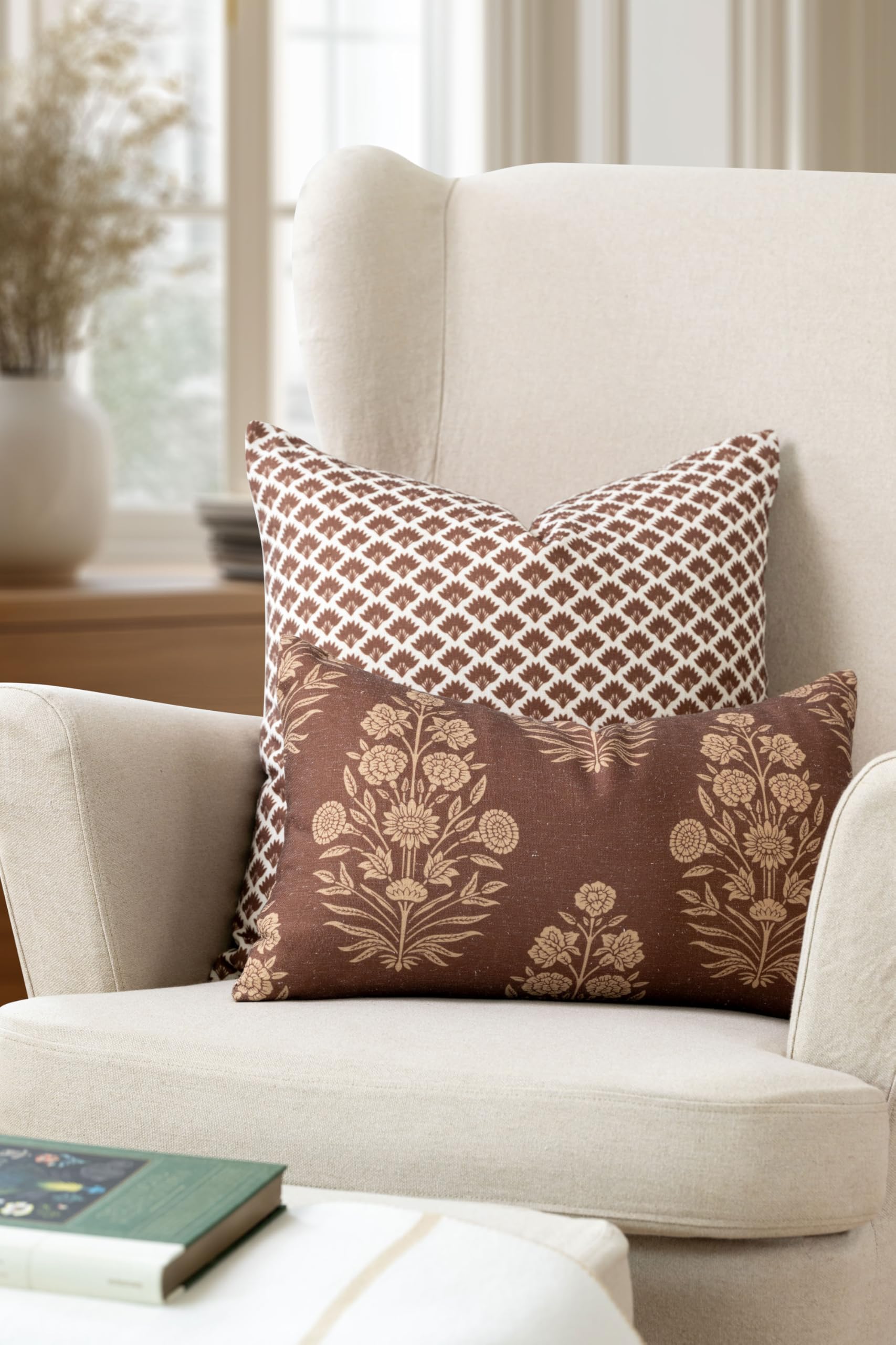 Crumbs Home close-up of linen blend texture highlights durable, soft fabric benefit