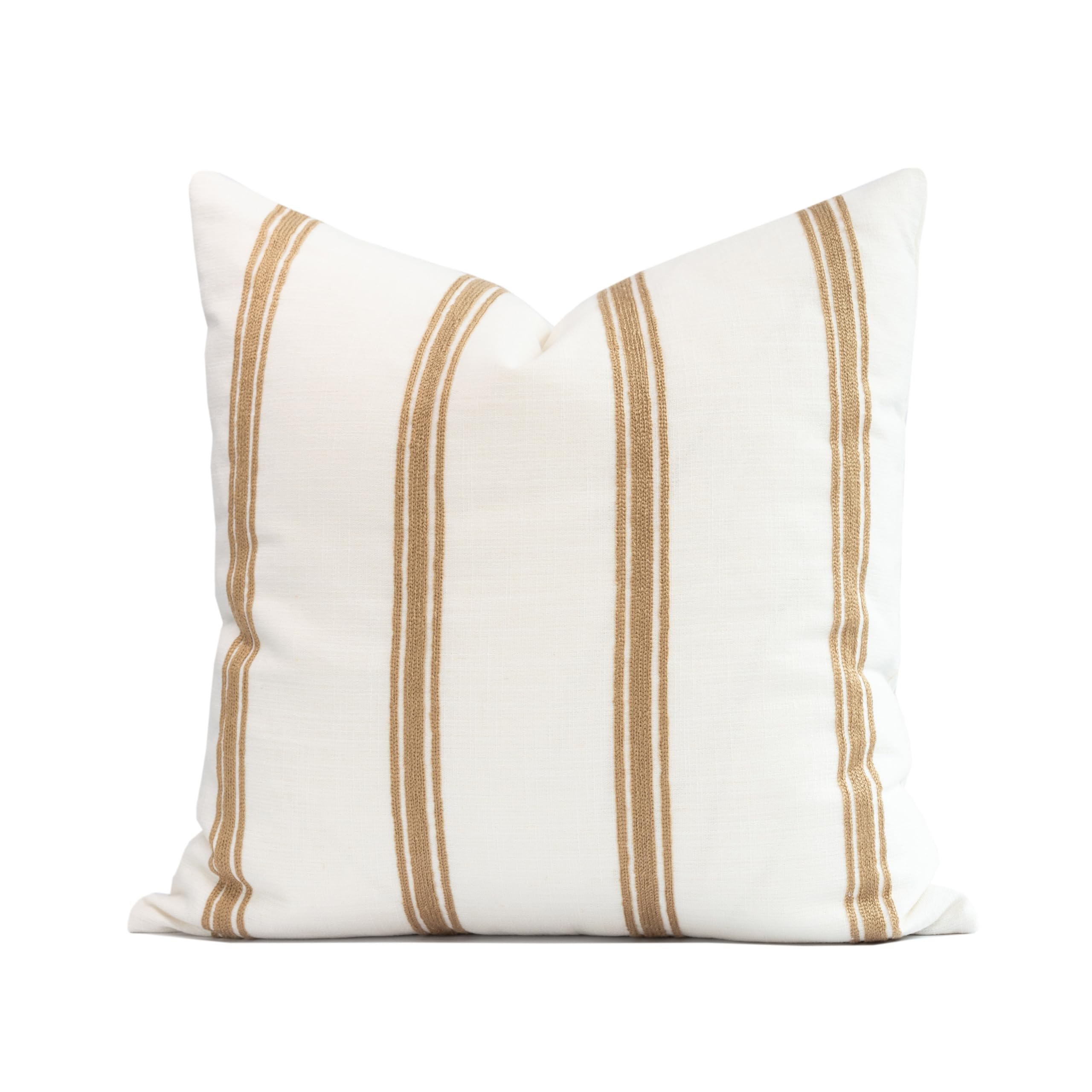 Crumbs Home front view embroidered stripes showing farmhouse charm and durable finish