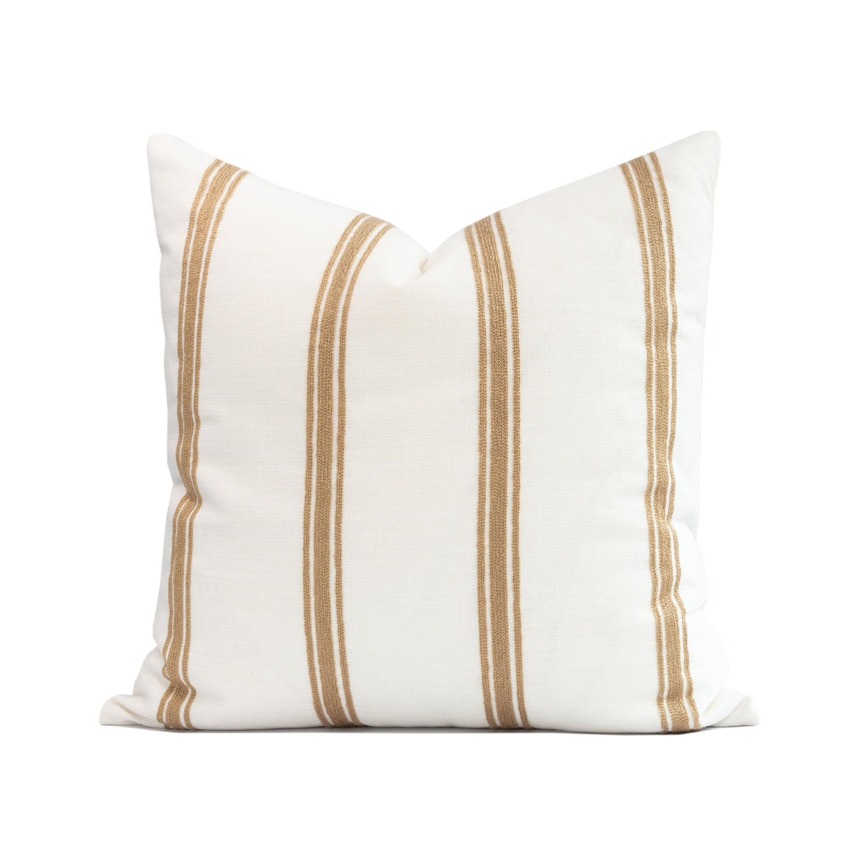 Crumbs Home front view embroidered stripes showing farmhouse charm and durable finish