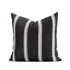 Crumbs Home front view embroidered stripes showing modern farmhouse charm and versatile contrast