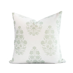 Crumbs Home front view light green floral cover showcasing neutral elegance and water-repellent benefit