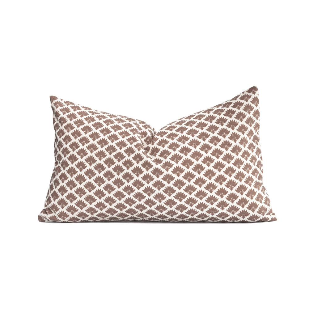 Crumbs Home front view rust ravenala lumbar pillow cover adds farmhouse warmth