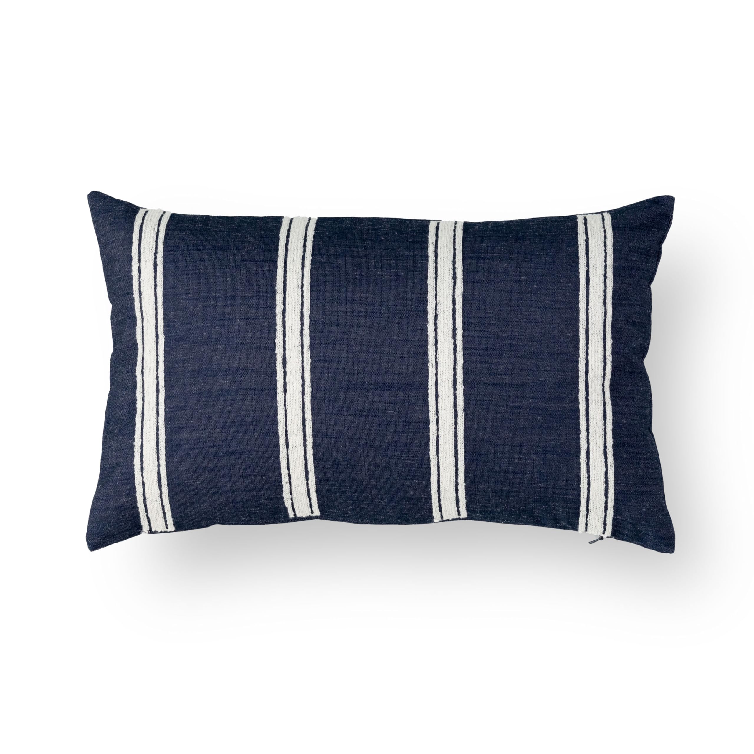 Crumbs Home pillow cover next to a ruler for scale showing true 12 by 20 inch size