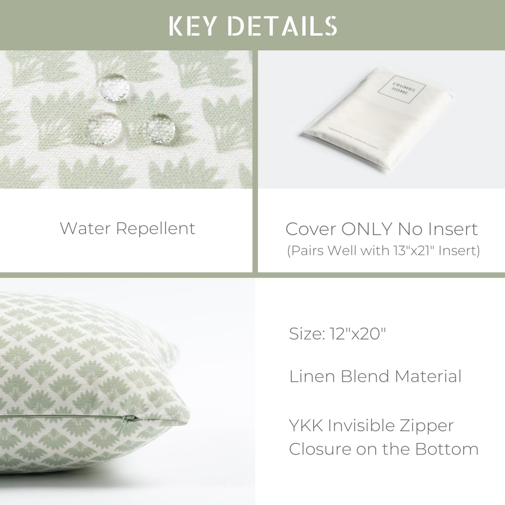 Crumbs Home pillow with insert comparison, shows recommended fit benefit