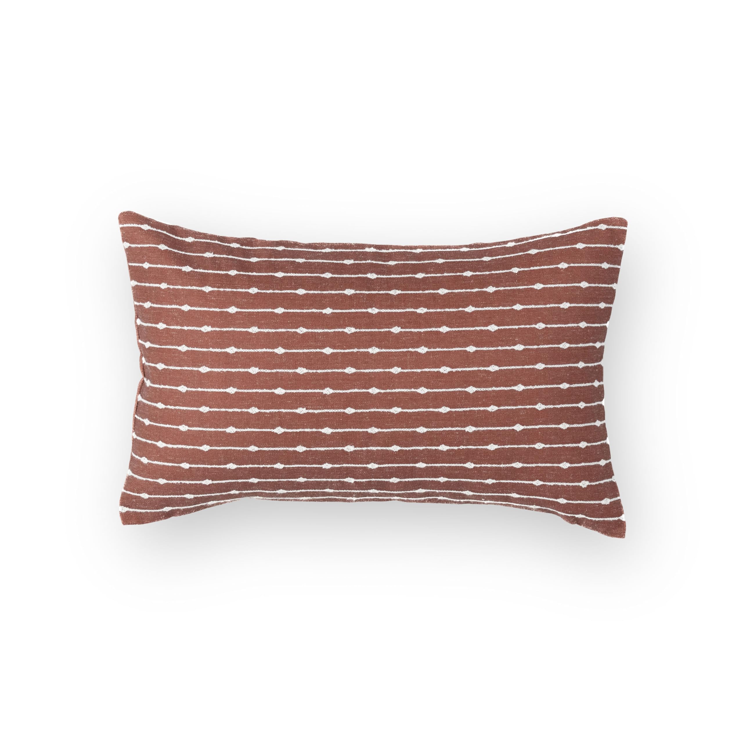 Crumbs Home pillow beside ruler for size scale and accurate 12x20 inch fit reference