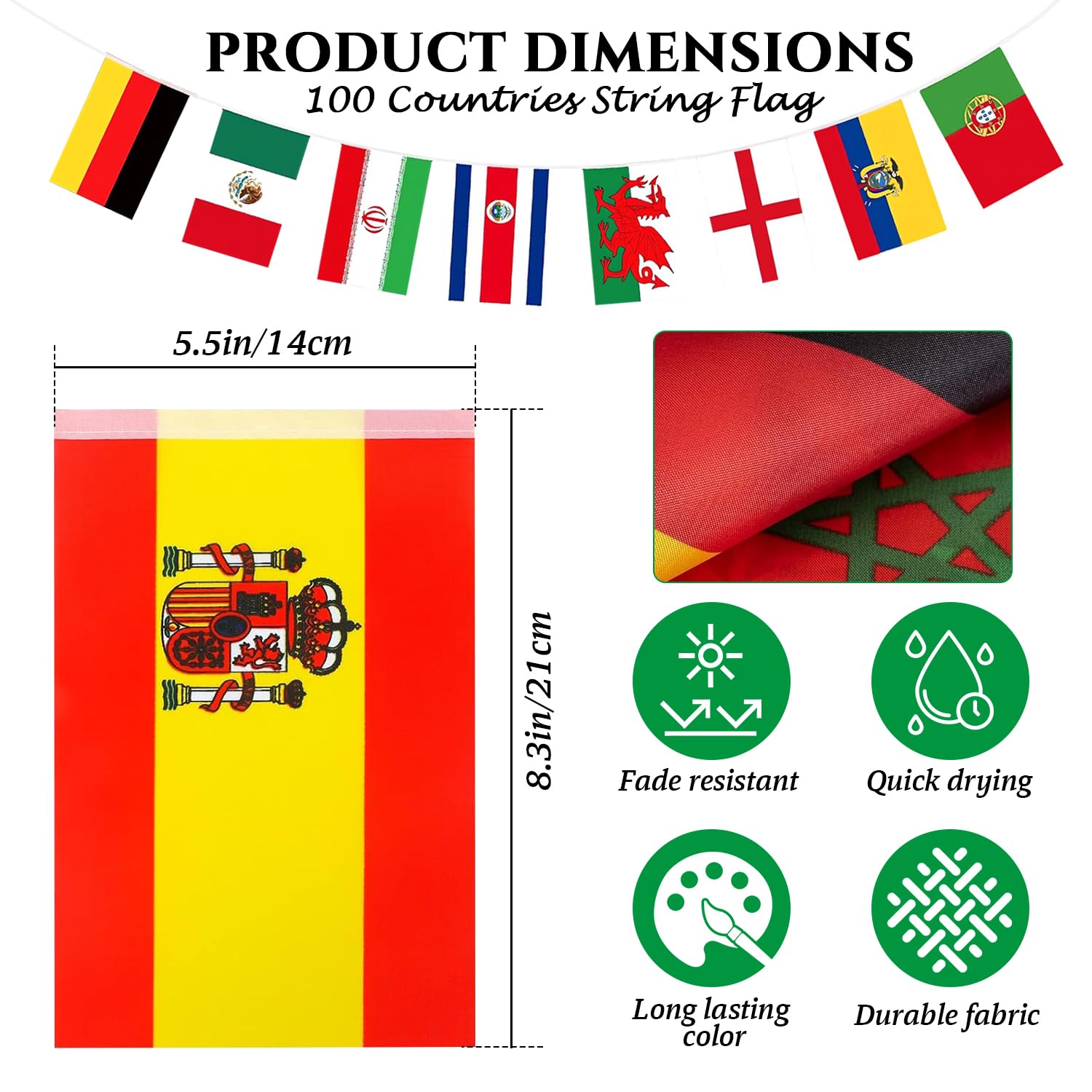 CrysGuard flags hung outdoors across a yard offering colorful weather-resistant décor