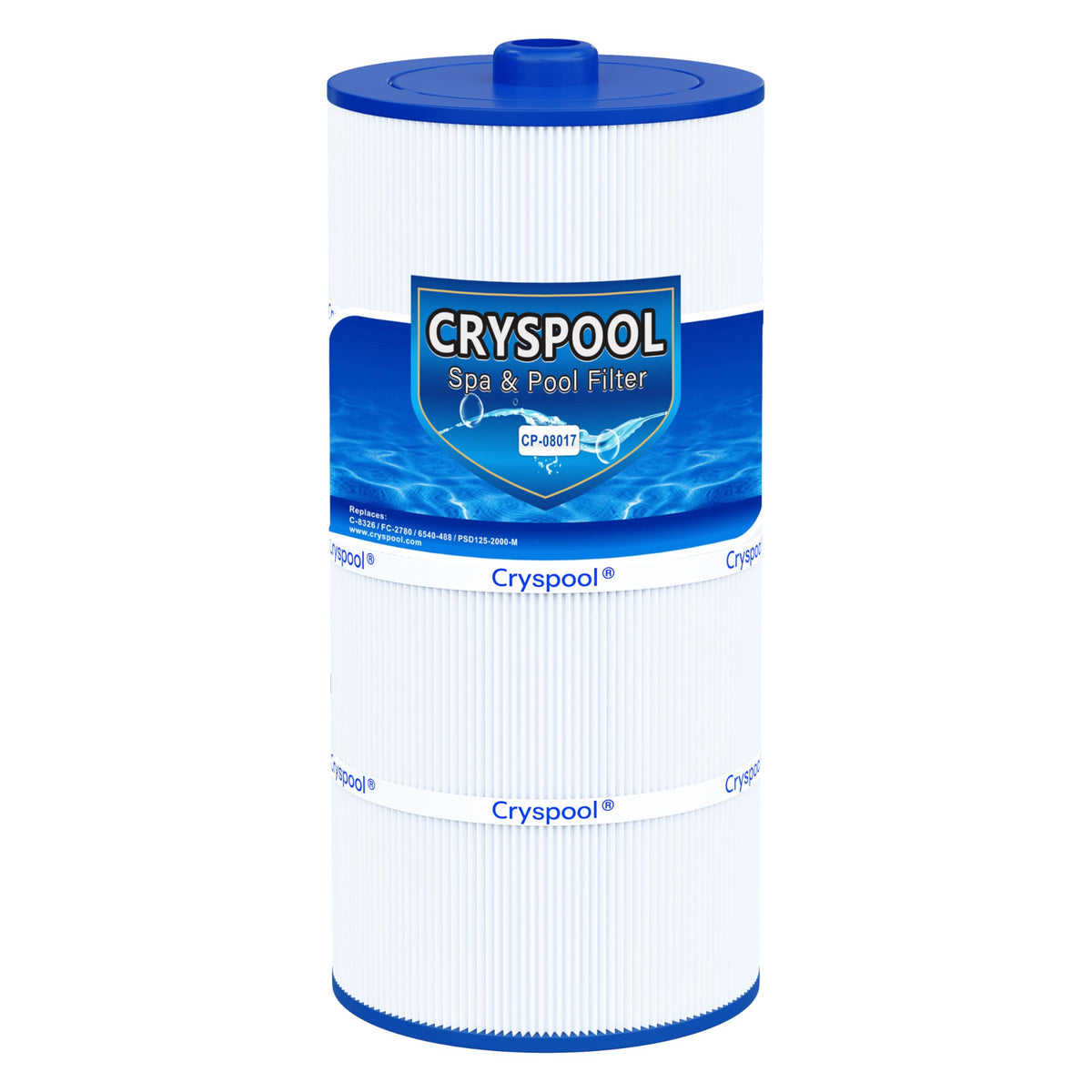 Cryspool front view showing cartridge and label for easy replacement