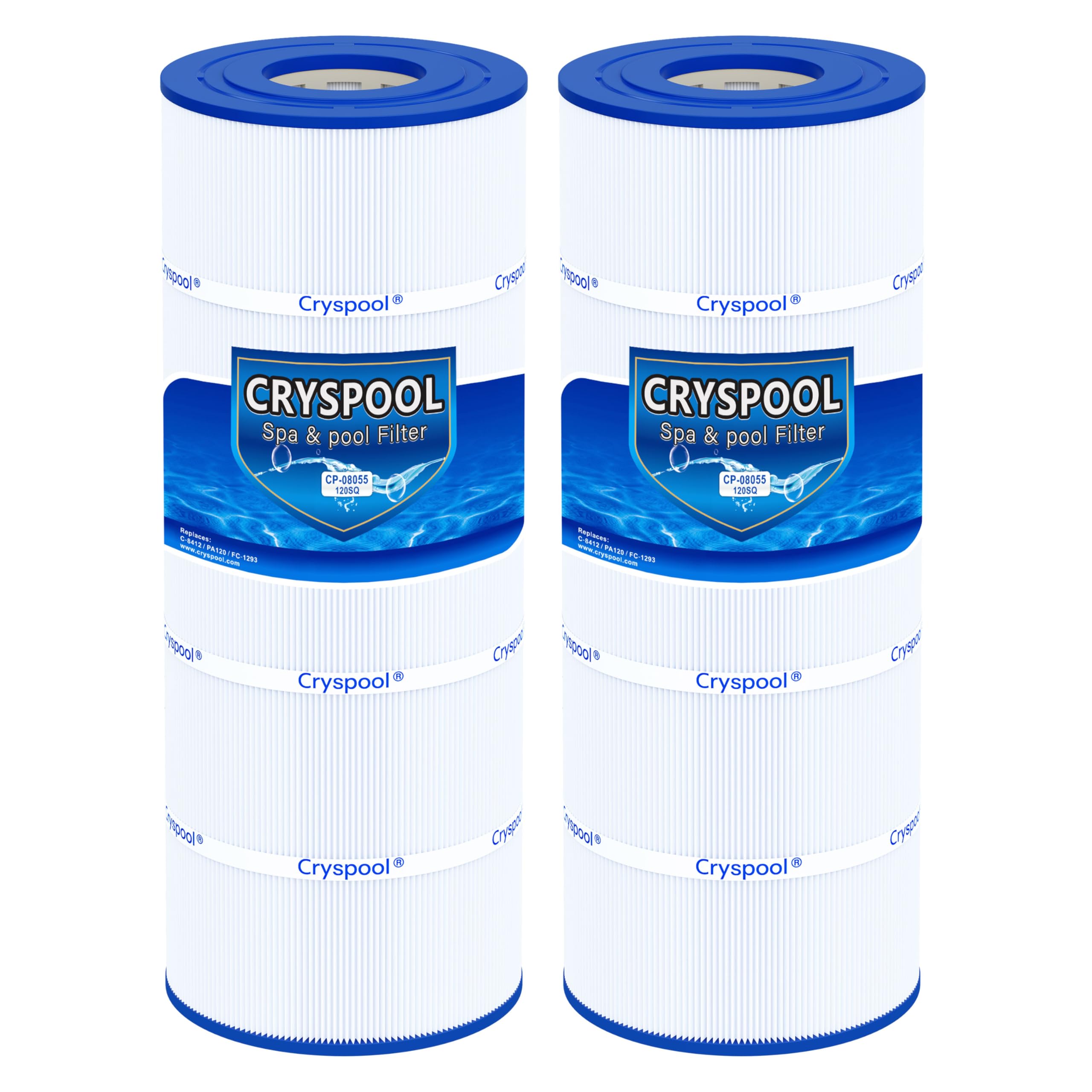 Cryspool front view showing cartridge and clean filtration benefit