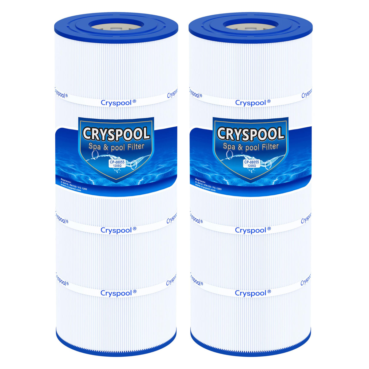 Cryspool front view showing cartridge and clean filtration benefit