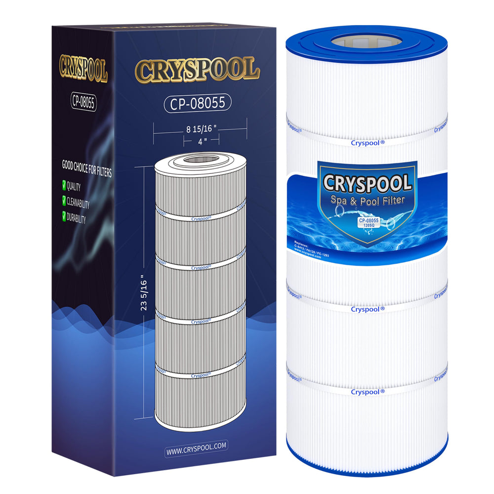 Cryspool cartridge front view showing clean pleats and fit benefit