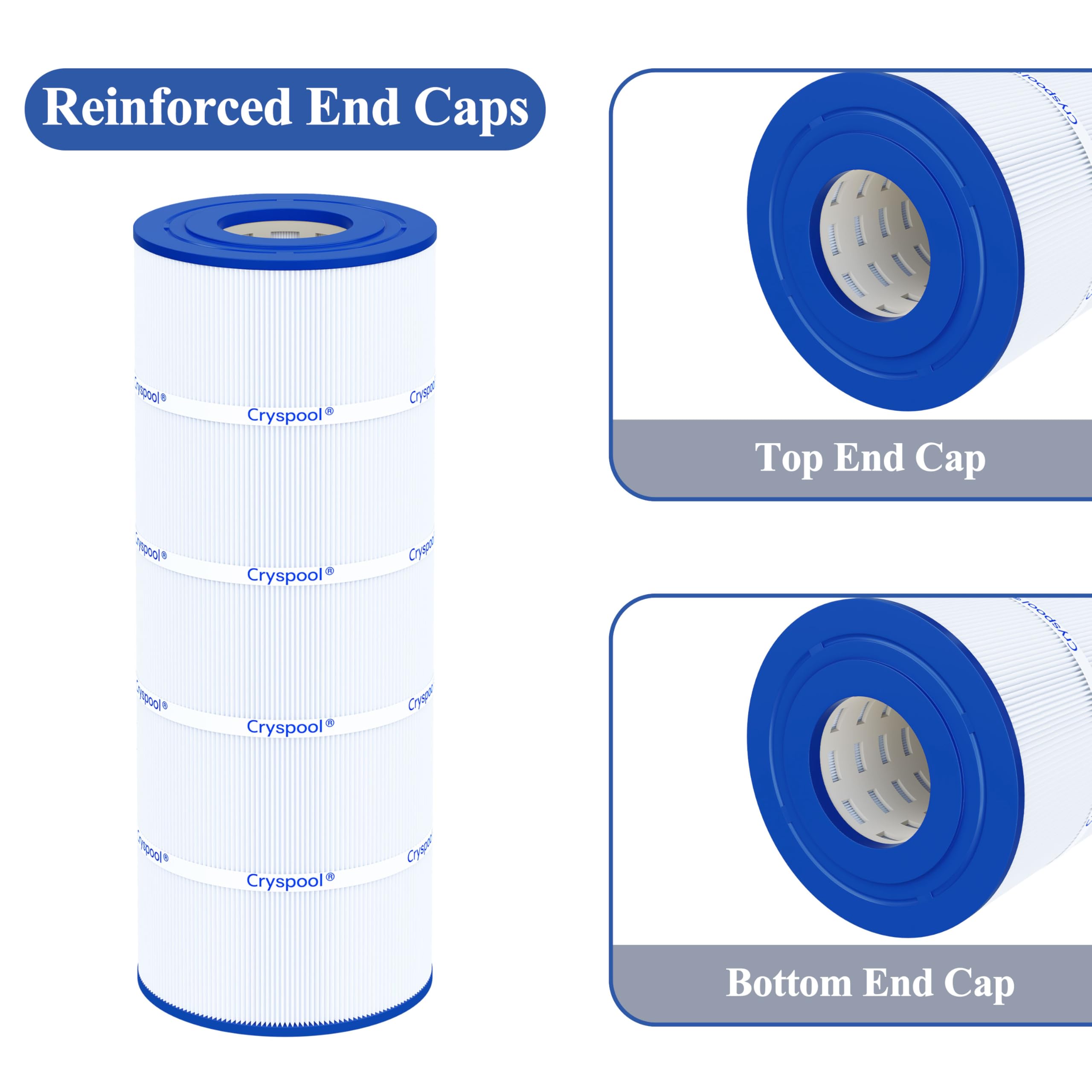 Cryspool bottom end cap and seal detail highlighting durable construction and leak prevention