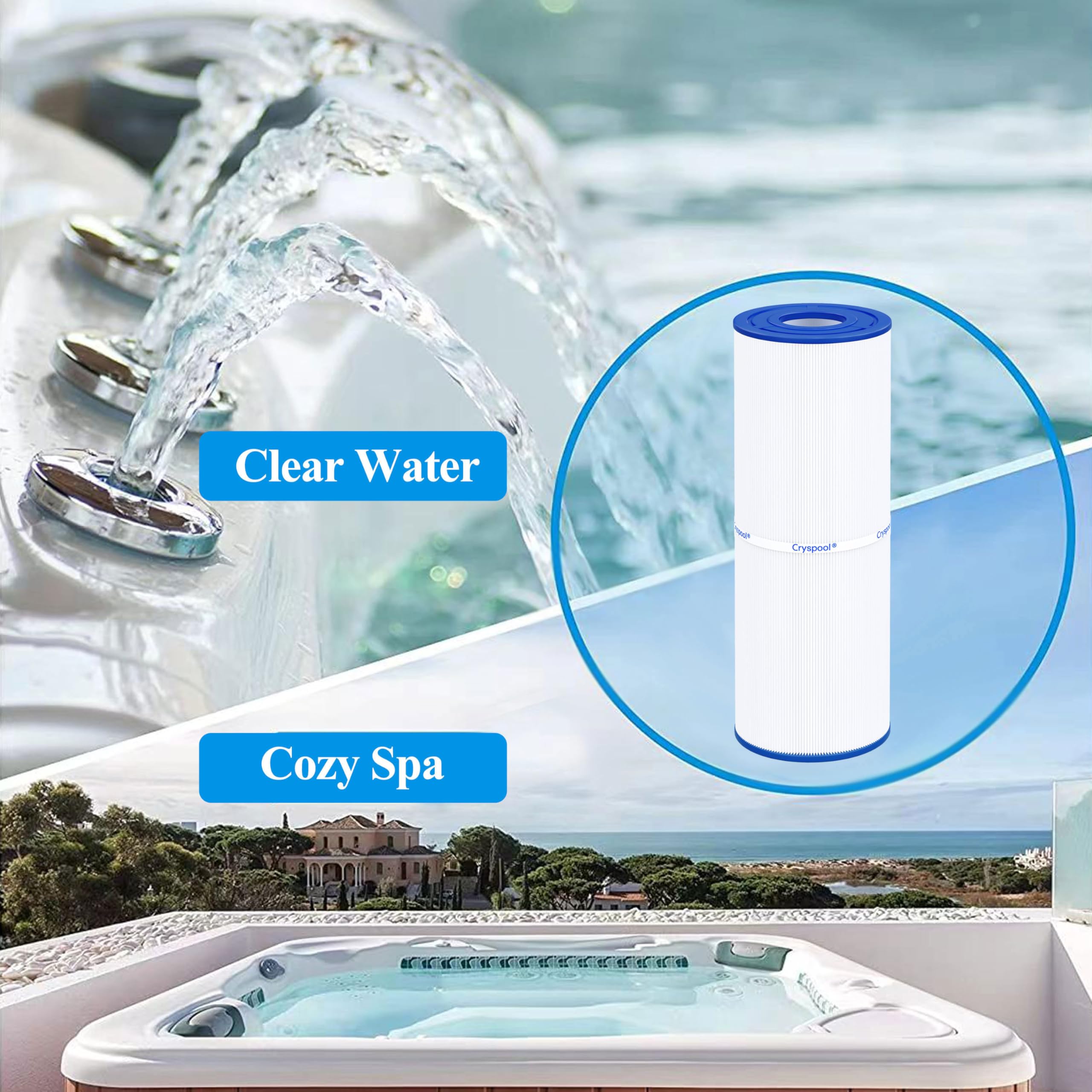 Cryspool etiqueta con medidas, ayuda a verificar compatibilidad rápidamente