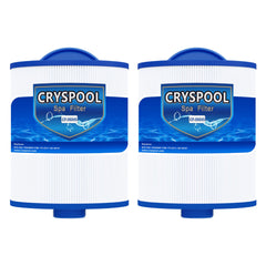 Cryspool two-pack spa filters front view showing fit and packaging benefit