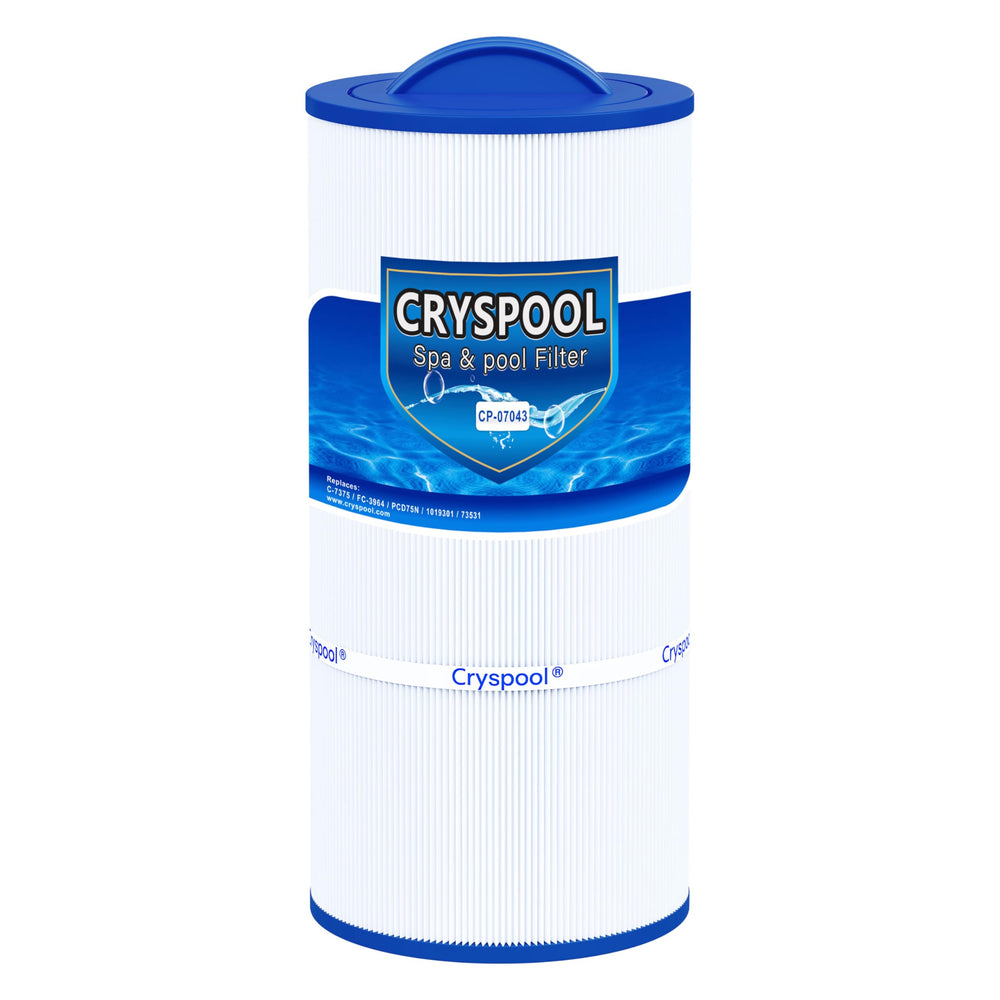 Cryspool front view showing cartridge and label, clear fit benefit