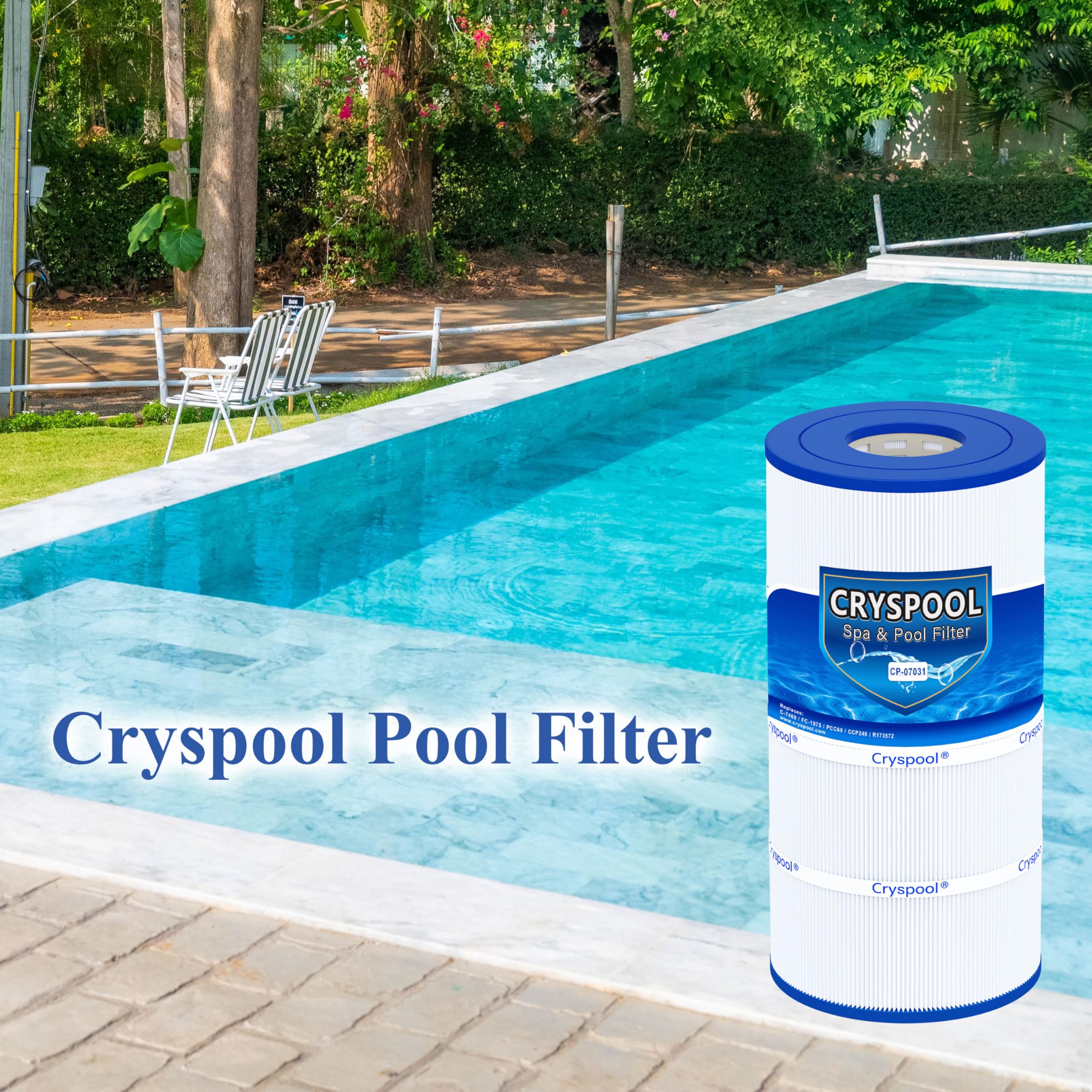 Cryspool label close-up showing part compatibility and confidence benefit