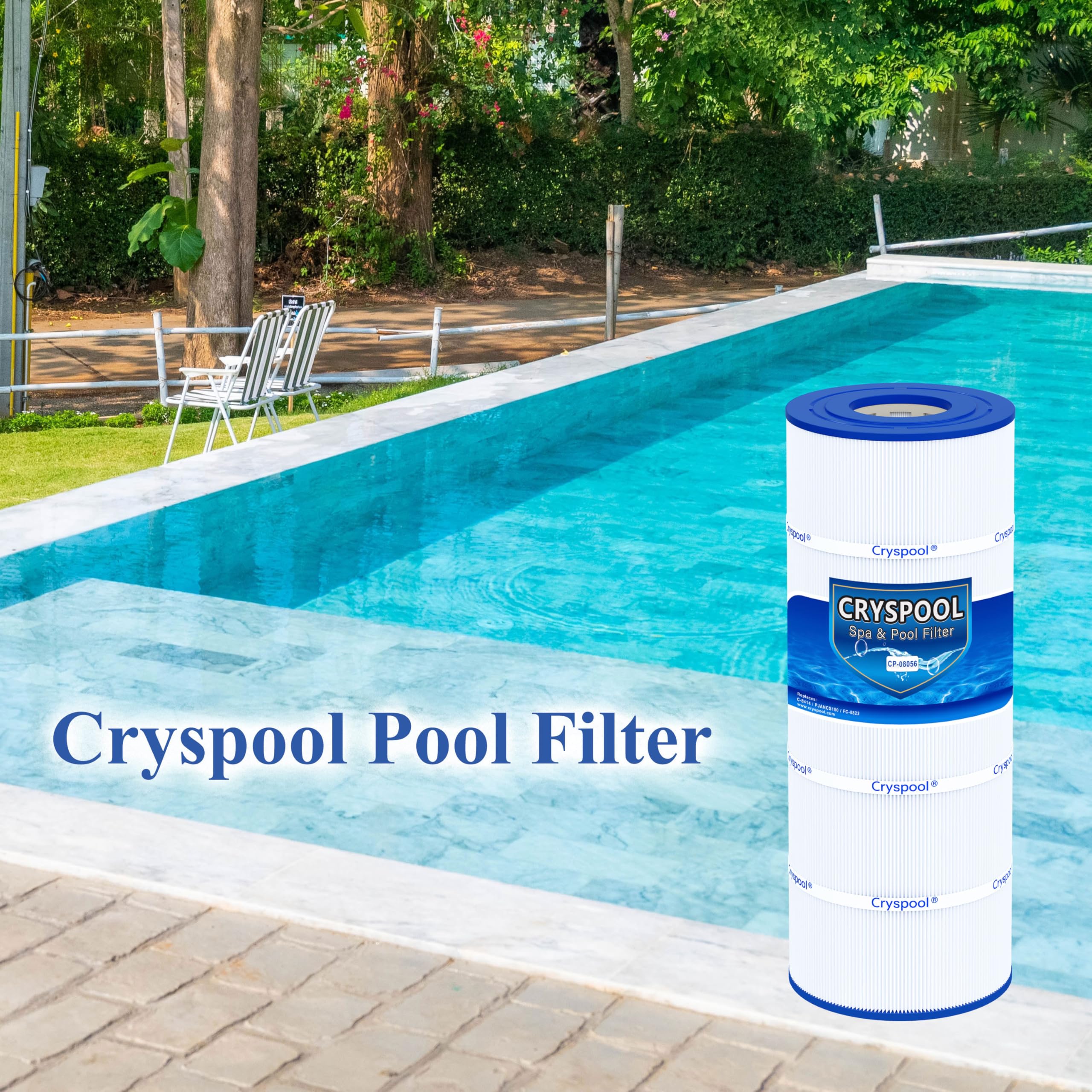 Cryspool by pool equipment showing product in real setting for easier buying decisions