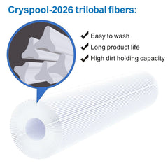 Cryspool close-up of pleats and trilobal fabric, improves debris capture efficiency