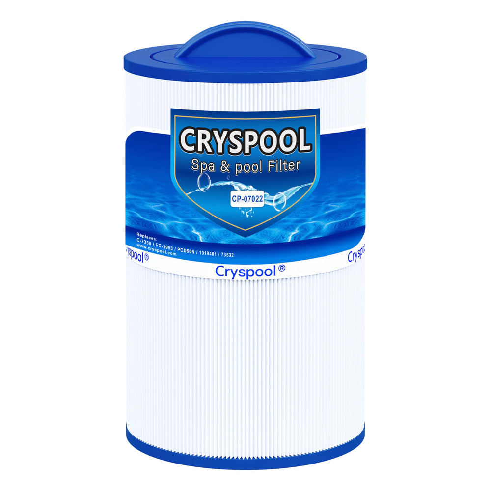 Cryspool front view of replacement filter showing correct dimensions and fit