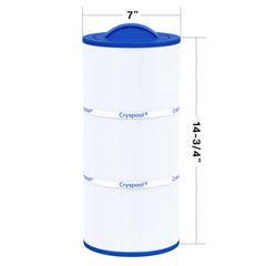 Cryspool semi-circular top handle view, easier removal benefit