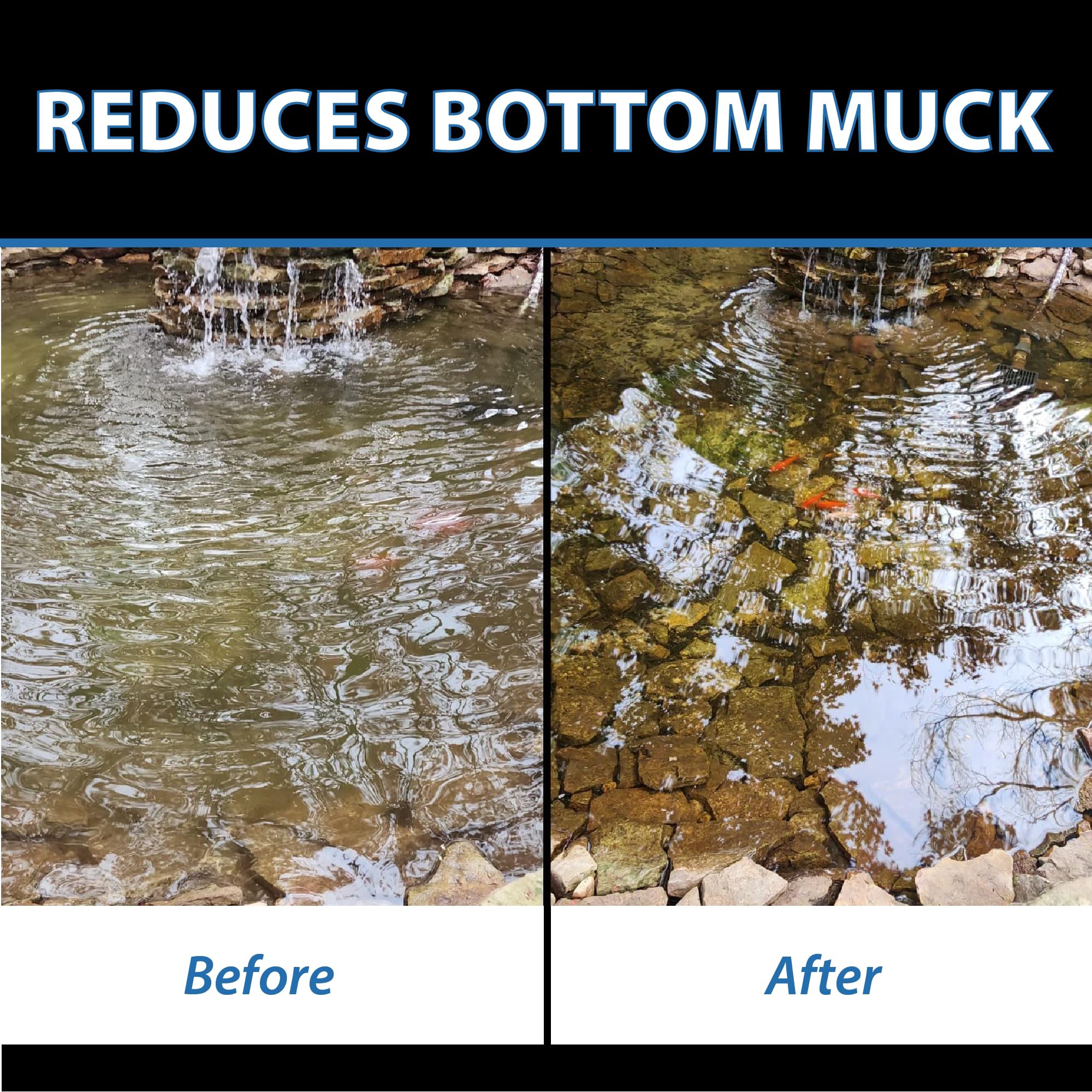 CrystalClear tablets in use at dusk improving pond clarity and smell