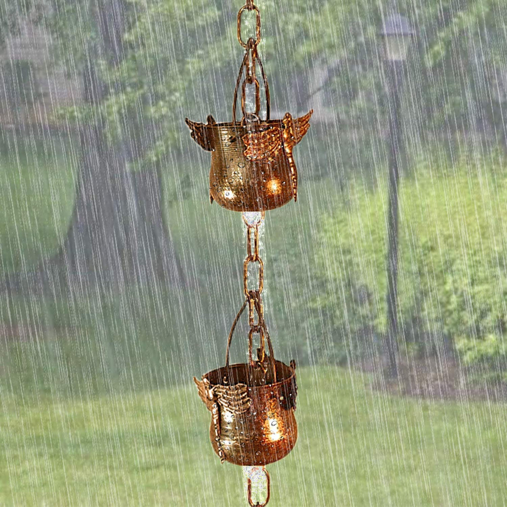 CT DISCOUNT STORE rain chain hanging in garden creating calming water feature